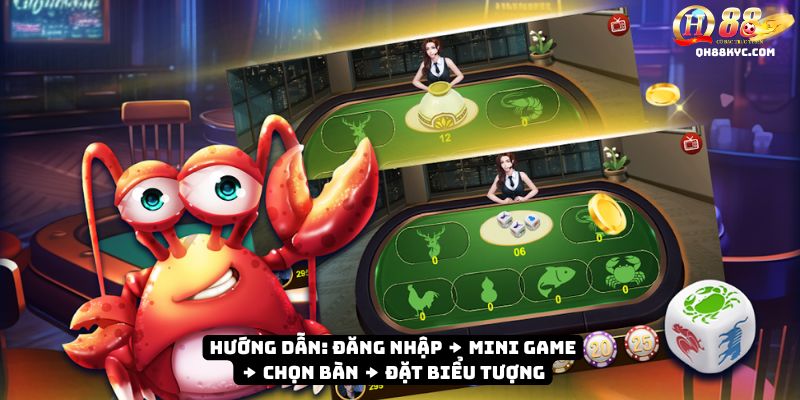 4 bước bầu cua QH88: chọn mức cược, theo dõi lắc xúc xắc, lịch sử ván gần nhất